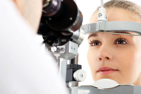 Eye Exam Naples Woman Getting Eye Exam