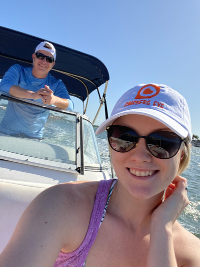 Matt Schermerhorn and Ginsberg Eye employee Jessica Schermerhorn boating Big Marco Pass