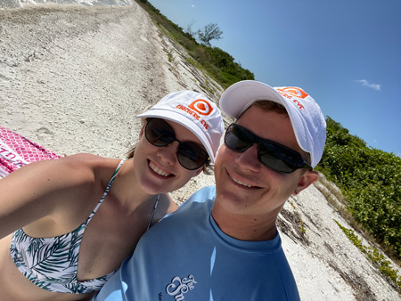 Matt Schermerhorn and Ginsberg Eye employee Jessica Schermerhorn relaxing on Kice Island and Cape Romano, Marco Island,FL